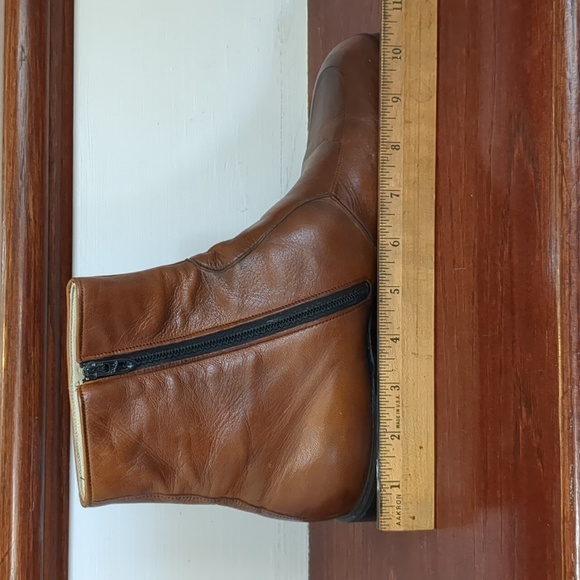 VINTAGE MEN'S "FREEMAN" BROWN LEATHER ANKLE BOOTS SIZE 7 1/2 - Picture 11 of 16